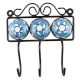 Turquoise With White Ceramic Floral Tiles Hook Online